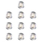 10 Pack of Stainless Steel 15mm Warm White Decking Lights