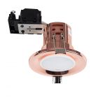 Polished Copper Fire Rated Fixed GU10 Downlight Fitting