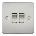 2 Gang 2 Way Brushed Chrome Plate Switch