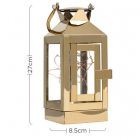 Small Gold 4 Sided Hurricane Lantern with 30 LEDs