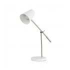 Banquo Satin Nickel Matt White Adjustable Desk Table Lamp