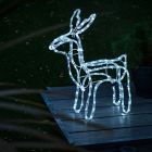 IP44 47cm Festive Reindeer with 120 Cool White LED Lights - Christmas Lights