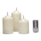 Set Of 3x LED Flickering Candles With Remote Control 26243