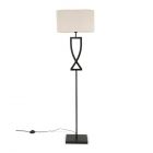 Katniss Black Floor Lamp with Shade in Oatmeal 26453