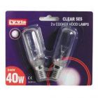 Pack of 2x SES-E14mm 40 watt T25 Cooker Hood Lamps