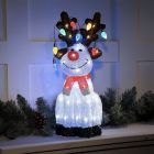Acrylic Festive Reindeer Christmas Figure With White LEDs