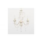 Lille 3 Way Candle Chandelier Light in White with Acrylic Droplets