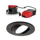 Ansell APRILEDP/G/BLK Prism Black Pro Gen3 7 watt Gimbal CCT Colour Selectable LED Fire Rated Downlight Fitting