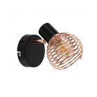 ChiChi Black and Copper Coil Shade Wall Light