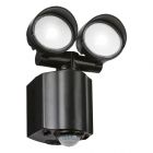 Twin 8 watt Outdoor Black LED Security Light with PIR Cool White