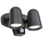 Knightsbridge FLTPB IP65 Rated Black 18 watt Outdoor Twin LED Spotlight With PIR Sensor