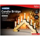 Battery Operated Warm White Festive LED 7 Light Candle Bridge