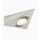 Knightsbridge 2 watt LED Triangular Under Cabinet Light with Adjustable CCT - Brushed Chrome Finish