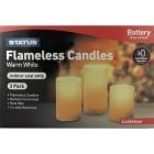 3 Pack Remote Controlled Flameless LED Battery Powered Candles