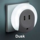 Plug In LED Night Light With Dual USB Charger Ports