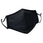 Black Washable Cloth Face Mask With 2x Interchangeable Filter Inserts