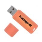 Integral Neon Orange 8GB USB Flash Drive - USB Stick
