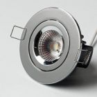 Chrome Tiltable ELAN Fire Rated Dimmable 8 watt COB LED Light Fitting