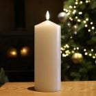 Ivory Battery Powered Real Wax Authentic Flame LED Chapel Candle
