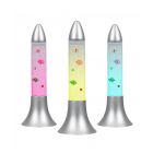 LED Colour Changing Rocket Lava Lamp with Bubbles and Plastic Fish