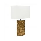 Etienne Bedform Gold Table Lamp With White Shade
