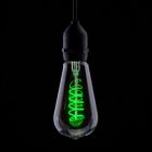 4 watt Green LED Spiral ST64 BC-B22mm Funky Filament Dimmable LED Light Bulb