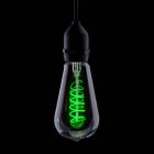 4 watt Green LED Spiral ST64 ES-E27mm Funky Filament LED Light Bulb