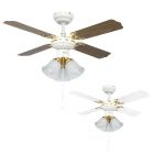 Traditional Hawker 3 Way White & Polished Brass 36 Inch Ceiling Fan 18575
