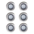 6 Pack of Stainless Steel 40mm Blue LED Deck Lights