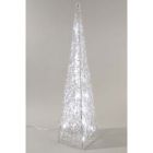 Indoor Christmas Lighting - Silver Acrylic LED Pyramid 120cm