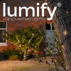 100x Lumify Outdoor Solar Powered Warm White LED Fairy Lights LWW100