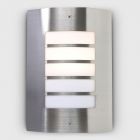 Medlock Stainless Steel & Opal Outdoor Polycarbonate IP44 Rated Wall Light