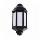 Black 7 watt Outdoor Half Lantern LED Light Fitting