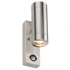 Knightsbridge WALL4LSS Stainless Steel Up/Down Outdoor Wall Light With PIR Motion Sensor