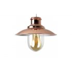 Polished Copper Fishermans Hanging Ceiling Pendant With Glass Shade