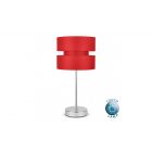 Pinto Stick Touch Table Lamp With Chrome Stand - Red Shade