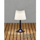 Outdoor Solar Powered Assisi LED Table Light - White Shade Black Stand