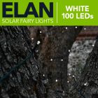 100x Elan Solar Powered LED Outdoor Fairy Lights - White