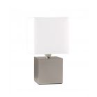 Cubbie Satin Nickel Cube Base White Shade Touch Table Lamp