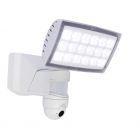 White Lutec PERI Outdoor Security Light With Built-In Camera